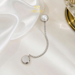 Pin Cài Tự Hít HimHip Nửa Hạt Giả Trai Phối Dây Phale Lấp Lánh 1.2cm