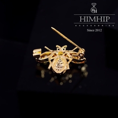 Trâm, Ghim Cài Áo HimHip Con Ong Vàng Sang Trọng HKCC Đính Phale 2*2,5cm
