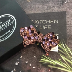 Kẹp Bấm HimHip Đính Đá Nhiều Màu Hình Nơ Thanh Lịch 9cm