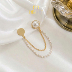 Pin Cài Tự Hít HimHip Nửa Hạt Giả Trai Dây Đôi 2 Kiểu 1.2cm