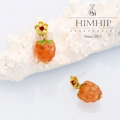 Khuyên Tai Hợp Kim Quả Nho Dễ Thương 2.5*1.3cm