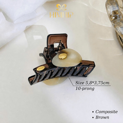 Kẹp Càng Cua HimHip Composite Gắn Charm Hạt Đậu 10 Răng 5.8x3.75cm