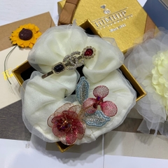 Set dây cột tóc Hand Made KOREA, Kẹp Mái Chanel Đính Đá Sang Trọng