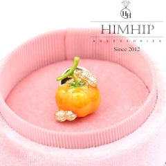 Pin Cài Áo HimHip Quả Bí Ngô Dễ Thương HKCC Phủ Bóng 1*2cm