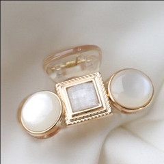 Kẹp Càng Cua HimHip Composite Mặt Đá Viền Vàng Thanh Lịch 8 Răng 5cm