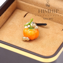 Pin Cài Áo HimHip Quả Bí Ngô Dễ Thương HKCC Phủ Bóng 1*2cm