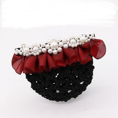 Kẹp bối, búi lưới trai vải nhún sang trọng 3.5*11cm