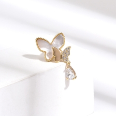 Pin Cài Áo HimHip Đôi Bướm Khảm Trai Sang Trọng HKCC Đính Phale 1,5*2,3cm