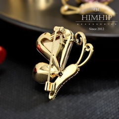Trâm, Ghim Cài Áo HimHip Bướm Cánh Trái Tim Đáng Yêu HKCC Đính Phale 2*2,8cm