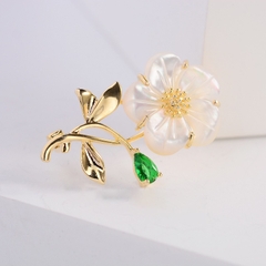 Trâm, Ghim Cài Áo Nhỏ HimHip Bông Hoa Khảm Trai Nhỏ Đáng Yêu HKCC Đính Phale 1,5*2,8cm