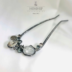 Trâm Cài Tóc HimHip HKCC Đính Phale Phối Bướm Đá Cổ Điển 11.8x4.5cm Kèm Hộp Phụ Kiện Áo Dài