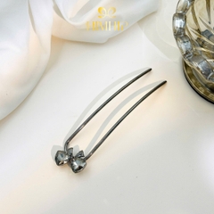 Trâm Cài Tóc HimHip HKCC Nơ Phale Lấp Lánh 12.5x2.5cm Kèm Hộp Phụ Kiện Áo Dài