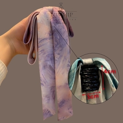 Kẹp Càng Cua HimHip Composite Thắt Nơ Vải Tiểu Thư 6 Răng 3x4cm