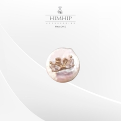 Pin Cài Áo HimHip Đôi Thiên Nga Khảm Trai Sang Trọng HKCC Đính Phale 2cm