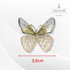 Trâm, Ghim Cài Áo HimHip Bướm Cánh Tiên 2 Màu Sang Trọng HKCC Đính Phale 3,5*3,5cm