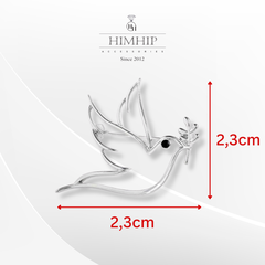 Trâm, Ghim Cài Áo HimHip Chim Én Đưa Chồi Non May Mắn HKCC 3,6*3,6cm