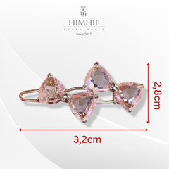 Kẹp Mái HimHip Đôi Nơ Phale Hồng Thanh Lịch 3.2x2.8cm