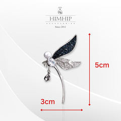 Trâm, Ghim Cài Áo HimHip Chuồn Chuồn Gắn Đá Sang Trọng HKCC Đính Phale 3*5cm