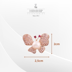Pin Cài Áo HimHip Bướm Cánh Sang Trọng HKCC Mix Trai 2*2,5cm