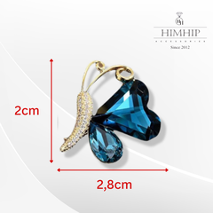 Trâm, Ghim Cài Áo HimHip Bướm Cánh Trái Tim Đáng Yêu HKCC Đính Phale 2*2,8cm