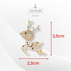 Trâm, Ghim Cài Áo HimHip Hươu Nhỏ Đáng Yêu HKCC Mix Trai 2,5*3,5cm