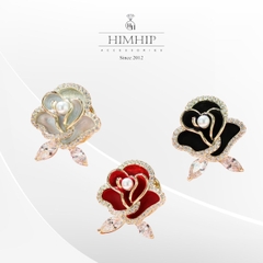 Pin Cài Áo HimHip Hoa Hồng Nhụy Trai Sang Trọng HKCC Đính Phale 2cm