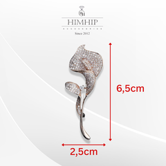 Trâm, Ghim Cài Áo HimHip Hoa Vân Môn Thanh Lịch HKCC Đính Phale 2,5*6,5cm