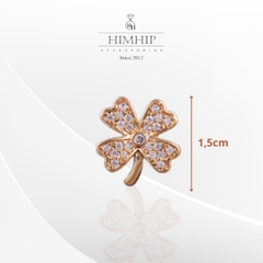 Pin Cài Áo HimHip Cỏ 4 Lá Mini May Mắn HKCC Đính Phale 1.5cm