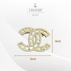 Trâm, Ghim Cài Áo HimHip Chữ X Vàng Lồng Chữ Sang Trọng HKCC Mix Trai 4x5cm