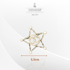 Trâm, Ghim Cài Áo HimHip Chữ X Hình Ngôi Sao Lớn Thanh Lịch HKCC Mix Trai 5.5cm