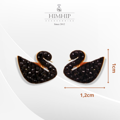 Khuyên Tai Nụ HimHip Thiên Nga Đen Sang Trọng Titan 1x1.2cm