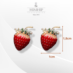 Khuyên Tai Nụ HimHip Quả Dâu Tây Đáng Yêu HKCC 1x1.8cm