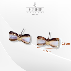 Khuyên Tai Hợp Kim Cao Cấp Chiếc Nơ Thanh Lịch 0.5*1.8cm