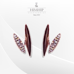 Khuyên Tai Nụ HimHip Mặt Hình Thoi Sang Trọng HKCC Đính Phale 2x1cm