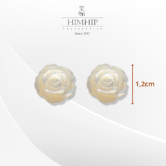 Khuyên Tai Nụ HimHip Hoa Hồng Thanh Lịch HKCC Phối Khảm Trai HPBD