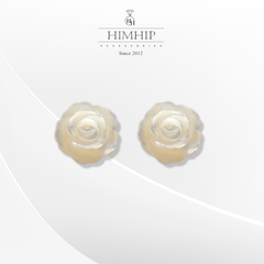 Khuyên Tai Nụ HimHip Hoa Hồng Thanh Lịch HKCC Phối Khảm Trai HPBD
