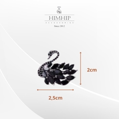 Pin Cài Áo HimHip Thiên Nga Đen Trắng Thanh Lịch HKCC Đính Phale 2*2,5cm
