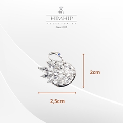 Pin Cài Áo HimHip Thiên Nga Đen Trắng Thanh Lịch HKCC Đính Phale 2*2,5cm