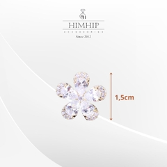 Pin Cài Áo HimHip Hoa 5 Cánh Thanh Lịch HKCC Đính Phale 1.5x1.5cm