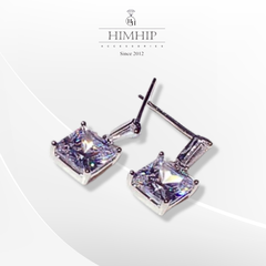 Khuyên Tai Hợp Kim Cao Cấp Dáng Thả Mix Phale Vuông Thanh Lịch 0.6*1.2cm