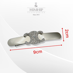 Kẹp Mỏ Vịt HimHip HKCC Đính Phale Chữ 2 C Thanh Lịch 9x2cm