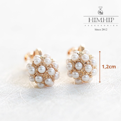 Khuyên Tai Nụ HimHip Chùm Trai Mini Hình Cầu Sang Trọng HKCC Mix Trai 1.2x1.2cm/2x1.2cm