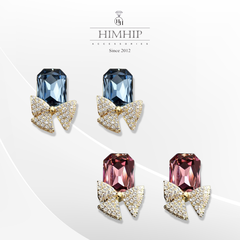 Khuyên Tai Nụ HimHip Thắt Nơ Đáng Yêu HKCC Đính Phale 1.2x2.4cm