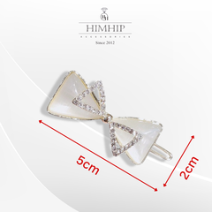 Kẹp Mái HimHip Đính Đá Phale Hình Chiếc Nơ Xinh Xắn 2x5cm
