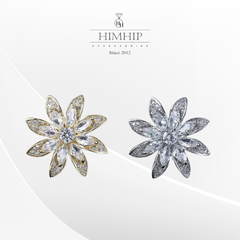 Pin Cài Áo HimHip Hoa Dã Quỳ 8 Cánh Sang Trọng HKCC Đính Phale 2.5cm