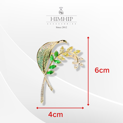 Trâm, Ghim Cài Áo HimHip Bông Lúa Thanh Lịch HKCC Đính Phale 4*6cm