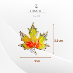 Pin Cài Áo HimHip Lá Phong Nhỏ May Mắn HKCC Đính Phale 3*3,5cm