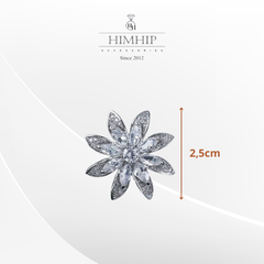 Pin Cài Áo HimHip Hoa Dã Quỳ 8 Cánh Sang Trọng HKCC Đính Phale 2.5cm