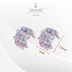 Khuyên Tai Nụ HimHip Hình Vòm Sang Trọng HKCC Đính Phale 1x1.8cm