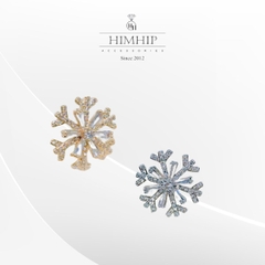 [Noel] Pin Cài Áo HimHip Hoa Tuyết 6 Cánh Sang Trọng HKCC Đính Phale 1.8 cm
